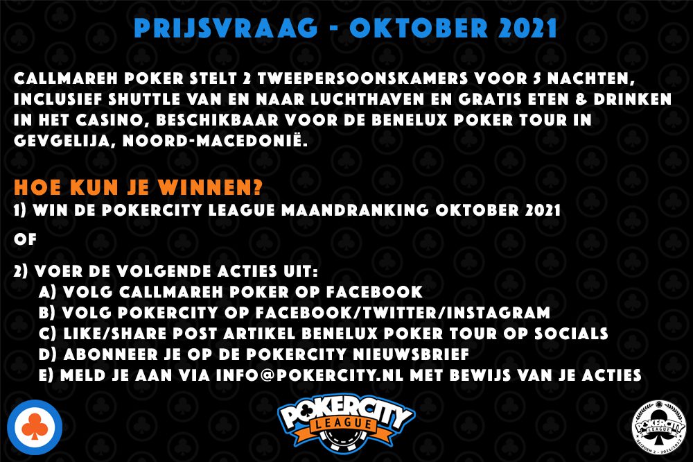 PokerCity League Prijsvraag - Callmareh Poker - Benelux Poker Tour
