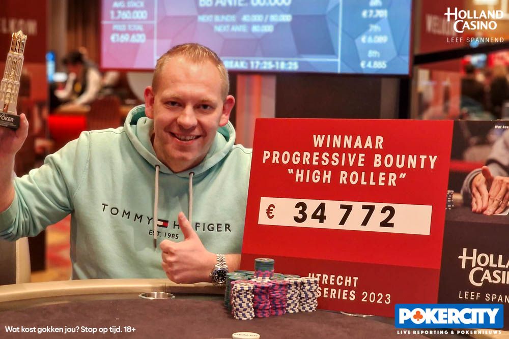 Dim Slagmolen wint €1.590 NLH Progressive Bounty High Roller | Utrecht Poker Series