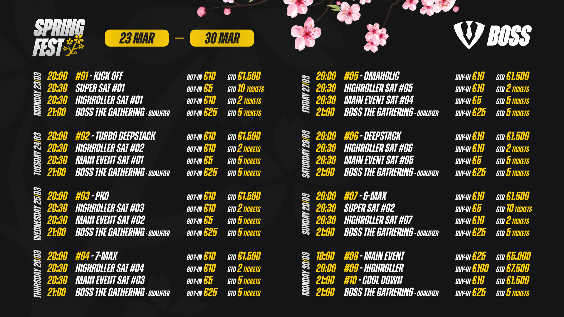 SpringFest 2026 Speelschema