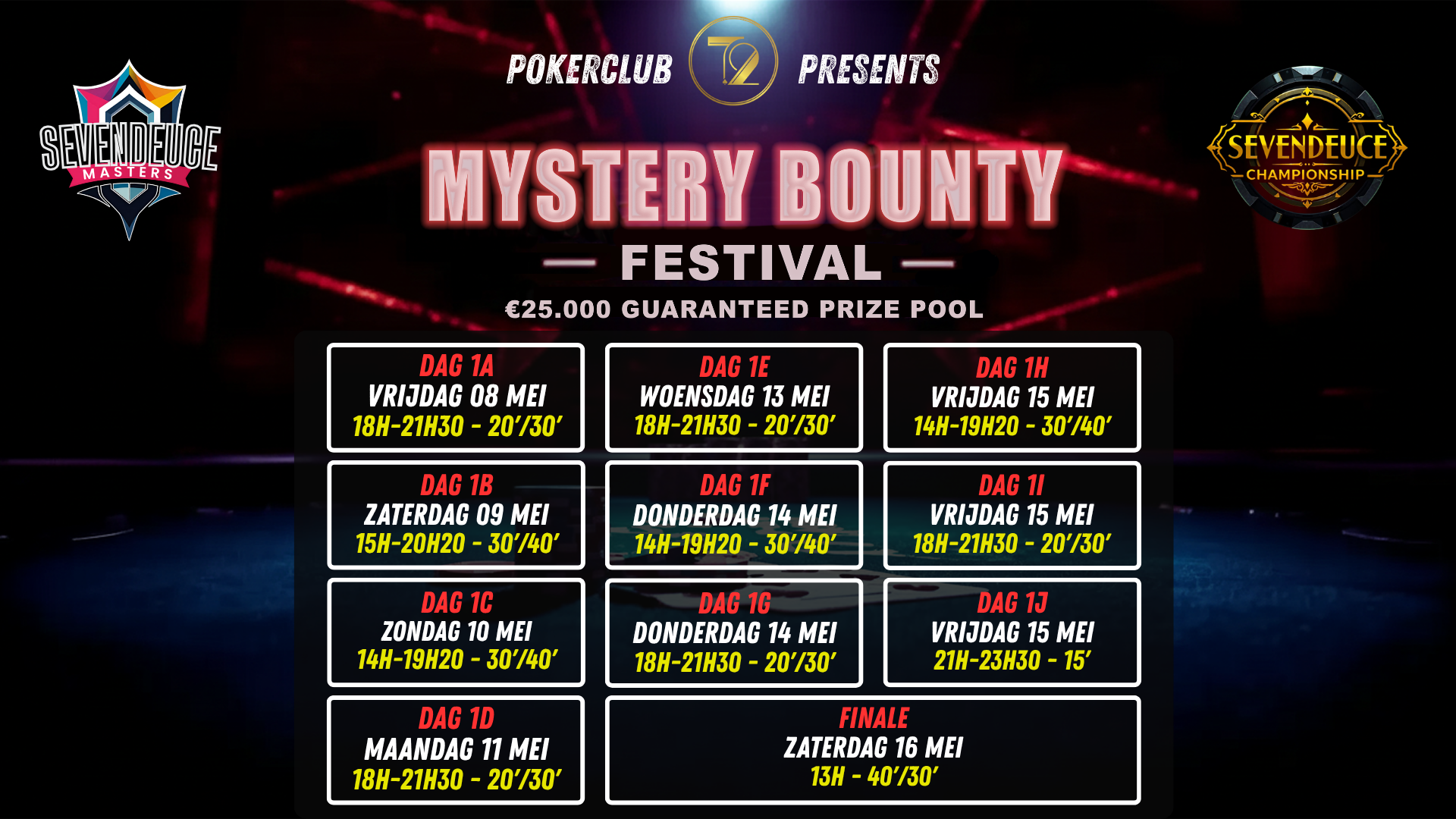 Mystery Bounty Festival, mei 2026 | SevenDeuce Pokerclub