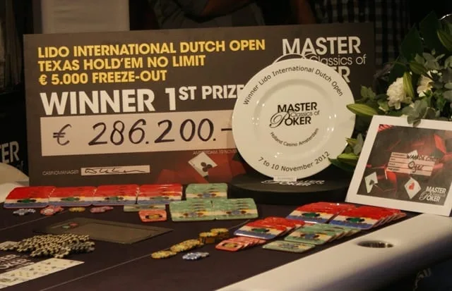 De prijzen voor het Main Event | 2012/11 - Master Classics of Poker - 5000 eu Main Event