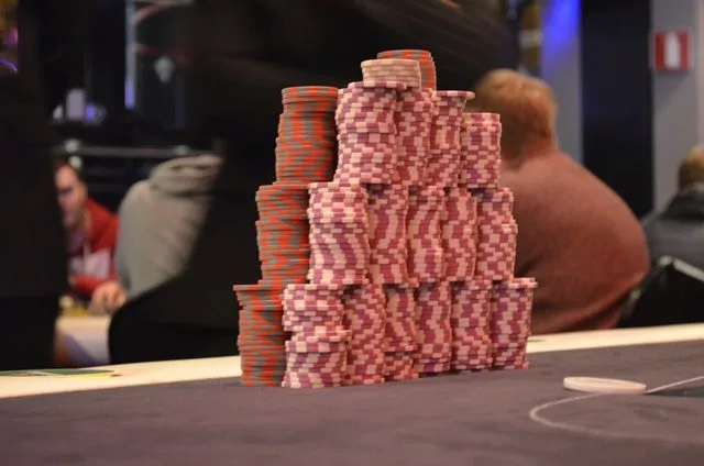 De stack van Van Wesemael voor de heads-up | 2015/11 - Master Classics of Poker - Event 10: €600 PLO (Single Re-entry)