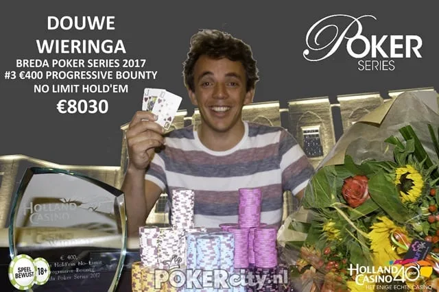 © 2026 Pokercity | Winnaar €400 NLHE Progressive Bounty: Douwe Wieringa | 2017/06 - Breda Poker Series - €400 NLHE Progressive Bounty Winnaar €400 NLHE Progressive Bounty: Douwe Wieringa | 2017/06 - Breda Poker Series - €400 NLHE Progressive Bounty