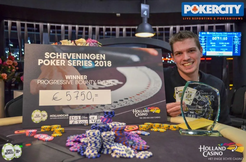 Winnaar €330 NLHE Progressive Bounty: Jeffrey Mulders | 2018/02 - Scheveningen Poker Series - €330 NLHE Progressive Bounty
