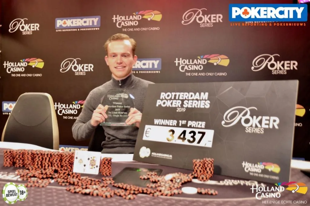 © 2026 Pokercity | Winnaar €220 NLHE Single Re-entry: Yannick Bornebroek | 2019/04 - Rotterdam Poker Series - €220 NLHE Single Re-entry Winnaar €220 NLHE Single Re-entry: Yannick Bornebroek | 2019/04 - Rotterdam Poker Series - €220 NLHE Single Re-entry