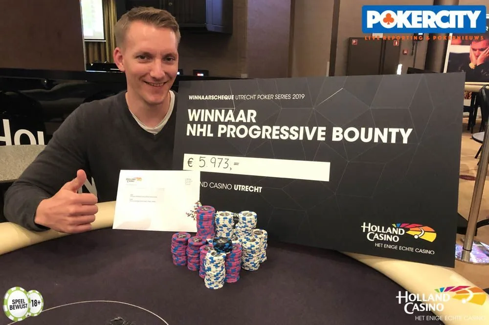Winnaar € 340 NLH Progressive Bounty: Tobias Lampe | 2019/09 - Utrecht Poker Series - € 340 NLH Progressive Bounty