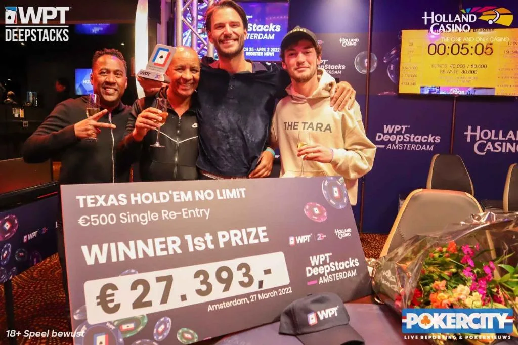 © 2026 Pokercity | Tom Vogelsang | 2022/03 - WPT DeepStacks Amsterdam - #2 - €560 NLHE Single Re-entry Tom Vogelsang | 2022/03 - WPT DeepStacks Amsterdam - #2 - €560 NLHE Single Re-entry
