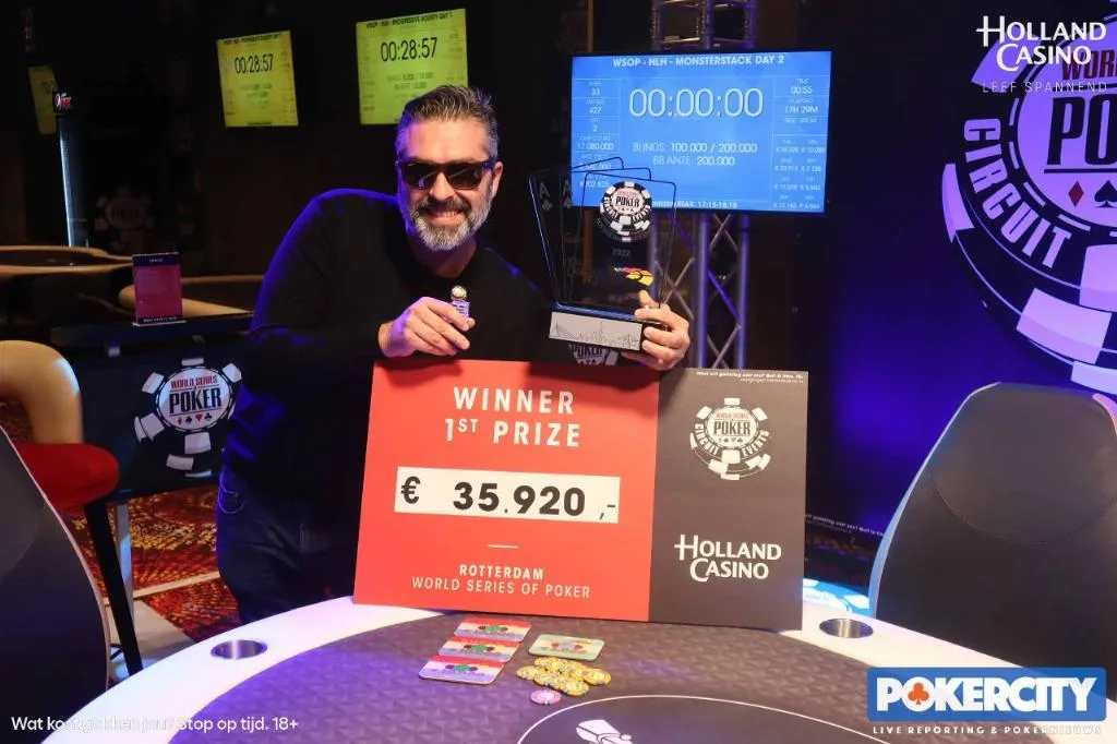 © 2026 Pokercity | Winnaar #4 - €550 Monsterstack: Sergio Benso | 2022/11 - WSOP Circuit Rotterdam - #4 - €550 Monsterstack Winnaar #4 - €550 Monsterstack: Sergio Benso | 2022/11 - WSOP Circuit Rotterdam - #4 - €550 Monsterstack