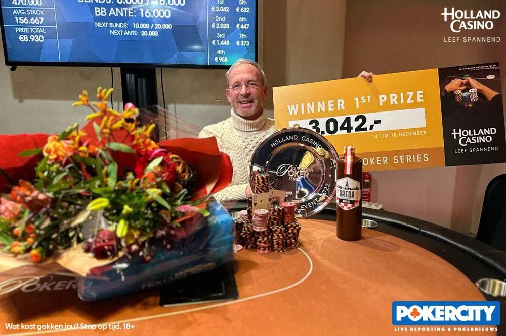 Winnaar #3 - €220 NLH Turbo Freeze-out: Dirk de Beyer | 2022/12 - Dutch Open Poker Series - #3 - €220 NLH Turbo Freeze-out