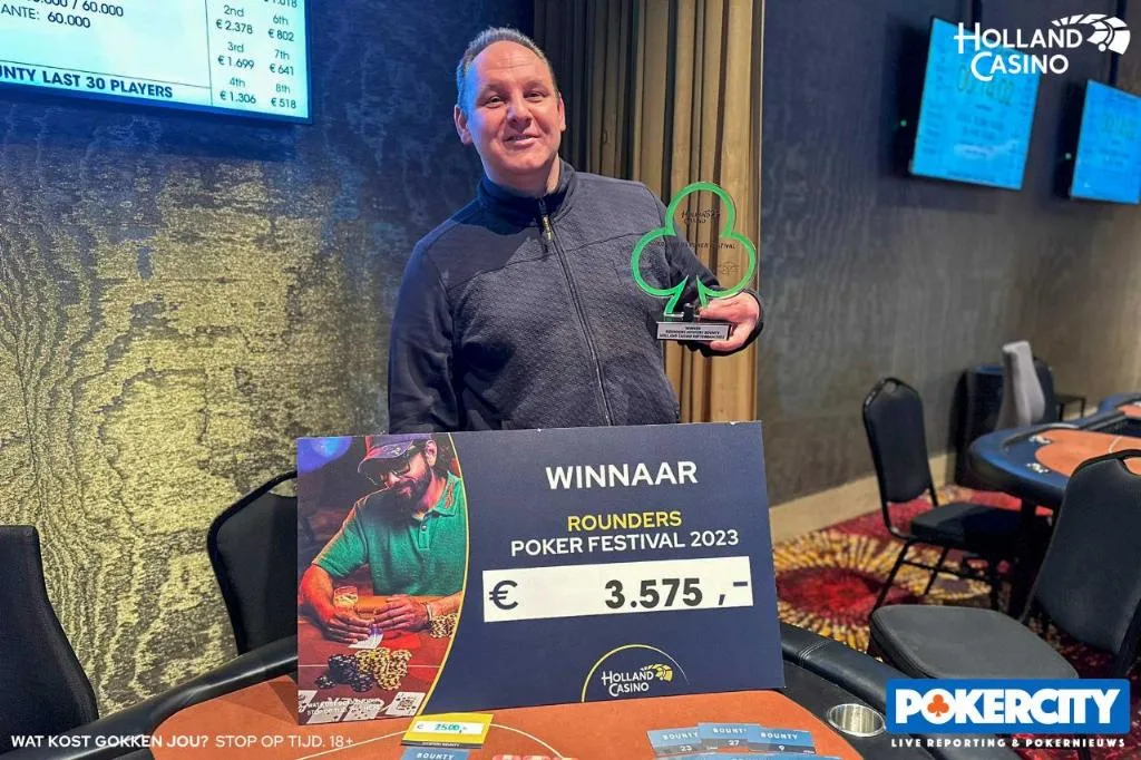 © 2026 Pokercity | Winnaar #14 - €150 Mystery Bounty: Guido van Hattem | 2023/12 - Rounders Poker Festival - #14 - €150 Mystery Bounty Winnaar #14 - €150 Mystery Bounty: Guido van Hattem | 2023/12 - Rounders Poker Festival - #14 - €150 Mystery Bounty