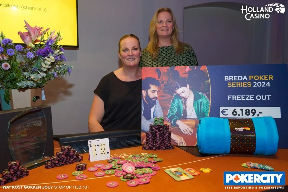 © 2026 Pokercity | Winnaar #05 - €300 Freeze Out: Marijke Adolfs | 2024/10 - Breda Poker Series - #05 - €300 Freeze Out Winnaar #05 - €300 Freeze Out: Marijke Adolfs | 2024/10 - Breda Poker Series - #05 - €300 Freeze Out