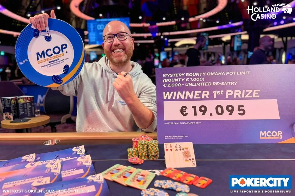 Winnaar #16 - €2.200 PLO – Mystery Bounty: Jacco Hester | 2025/11 - Master Classics of Poker 2025 - #16 - €2.200 PLO – Mystery Bounty