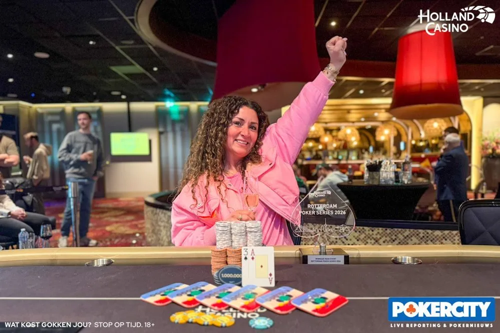 © 2026 Pokercity | Winnaar #03 - €770 MAIN EVENT: Sali Elias | 2026/04 - Rotterdam Poker Series - #03 - €770 MAIN EVENT Winnaar #03 - €770 MAIN EVENT: Sali Elias | 2026/04 - Rotterdam Poker Series - #03 - €770 MAIN EVENT