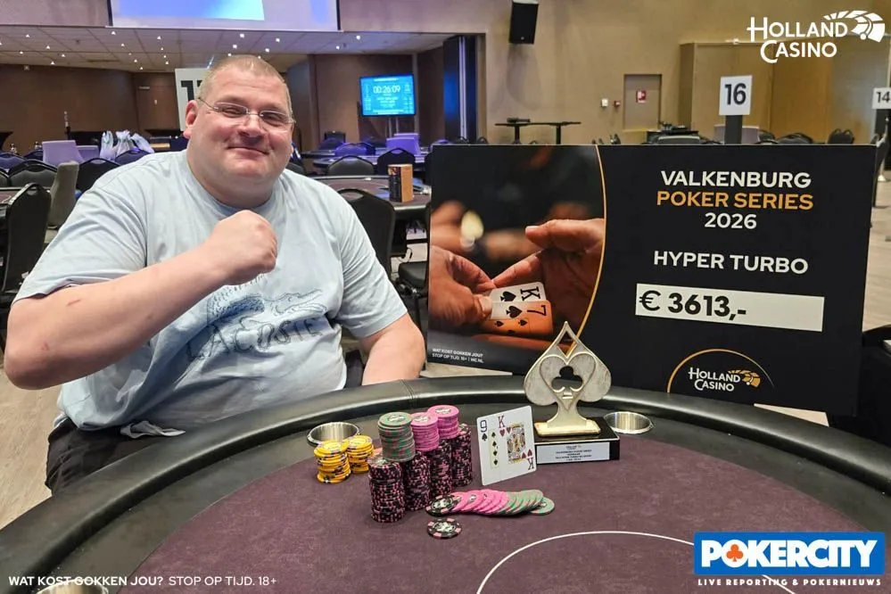 © 2026 Pokercity | Patric Oberbanscheidt | 2026/07 - Valkenburg Poker Series - #02 - €200 Hyper Turbo Re-entry Patric Oberbanscheidt | 2026/07 - Valkenburg Poker Series - #02 - €200 Hyper Turbo Re-entry